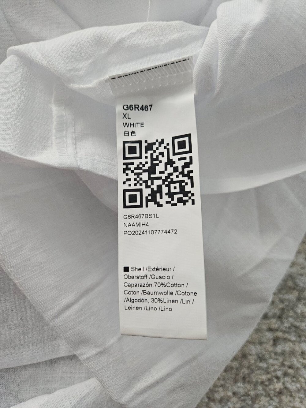 Makkrom Men's Linen Blend Guayabera Shirt White Gold Embroidery XL NWOT - Picture 7 of 7